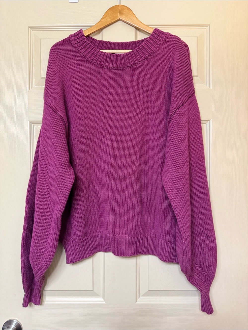 Princess Polly Oversized Crewneck Sweater - Magenta